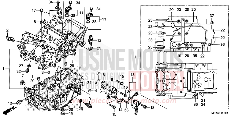 CARTER MOTEUR von NC750X DCT CANDY ARCADIAN RED (R305) von 2016
